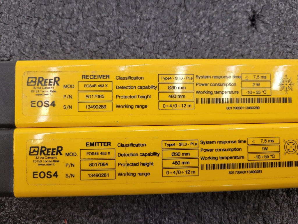 Reer Series EOS4 Light Curtains 460mm Height EOS4E-453-X EOS4R-453-X  12m Range