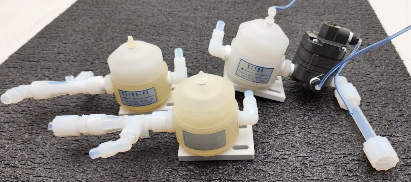 Lot of 2x Plast-O-Matic X1108-PP Pneumatic Diaphragm Valve 1/2in Npt
