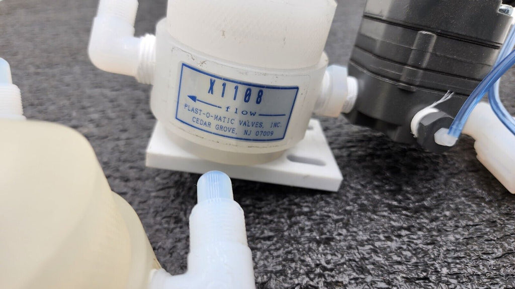 Lot of 2x Plast-O-Matic X1108-PP Pneumatic Diaphragm Valve 1/2in Npt