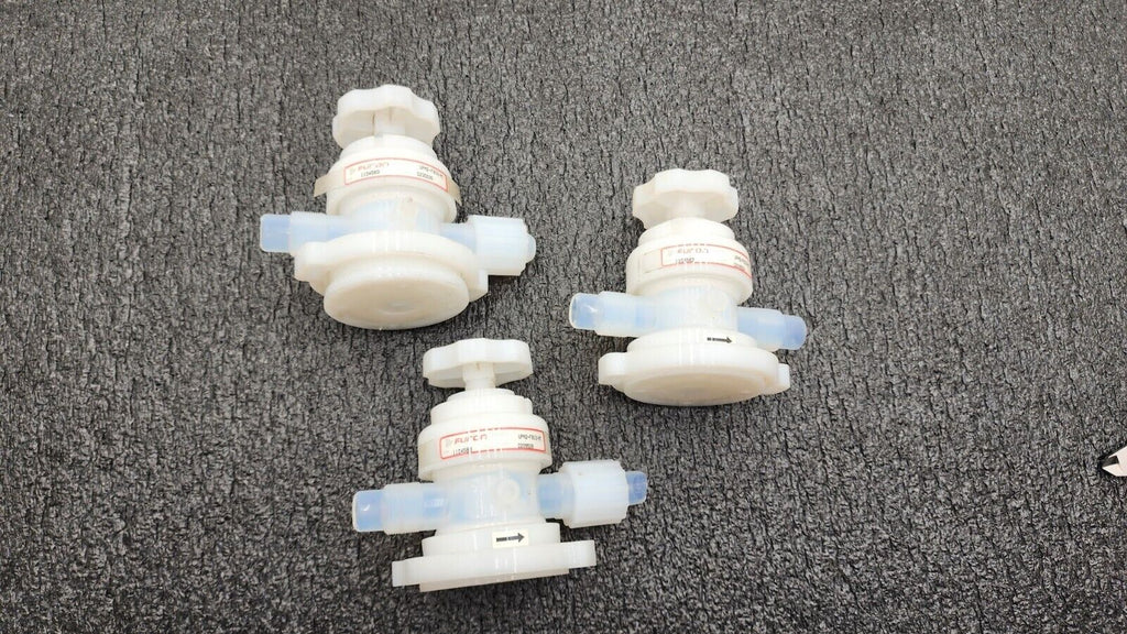 Lot of 3x Furon Pneumatic High Purity Manual Screw Valve UPM2-F812-MT 1104583