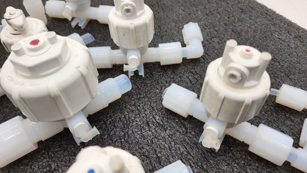 Lot of 12x Furon Pneumatic High Purity Valve, Manual Valve 2 Way 3 Way On/Off