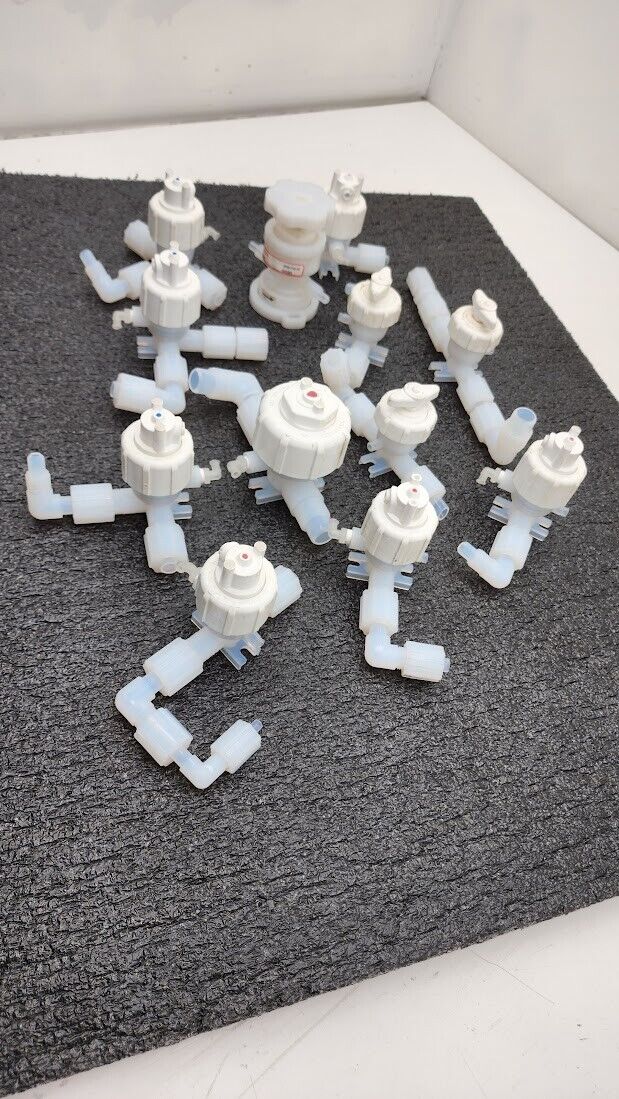 Lot of 12x Furon Pneumatic High Purity Valve, Manual Valve 2 Way 3 Way On/Off