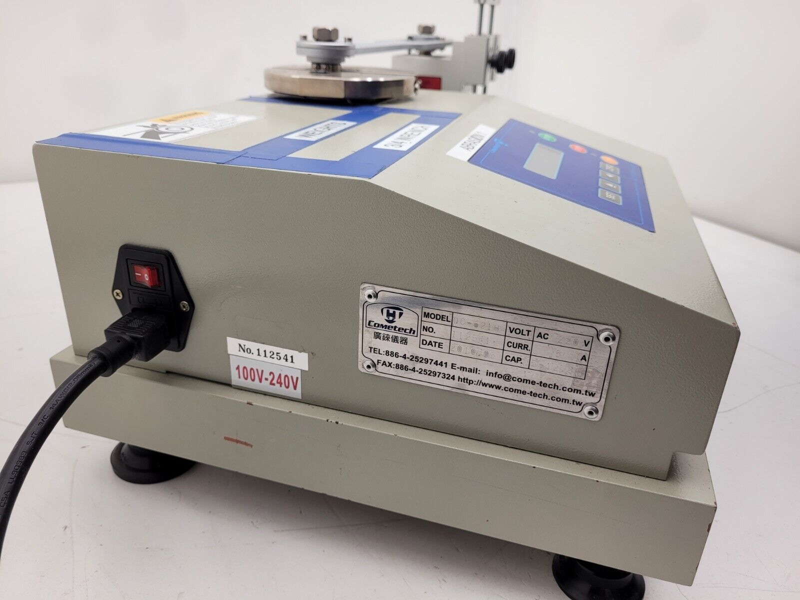 Cometech QC-621H Linear Tabor Test Machine 10-100mm Eccentric Wheel Transmission