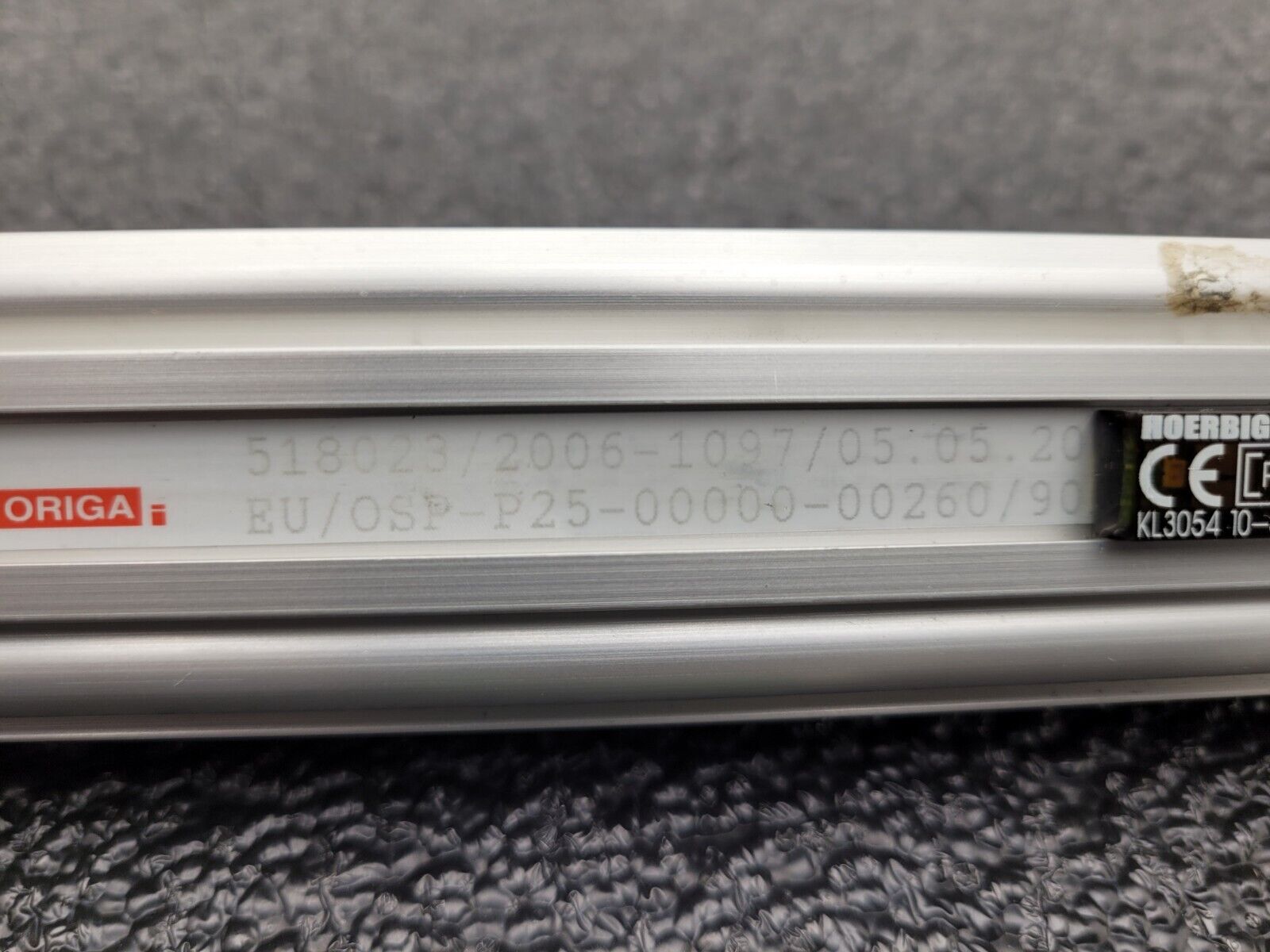 Hoerbiger Origa  260mm Travel 25mm Bore Rodless Pneumatic Cylinder w/ sensors