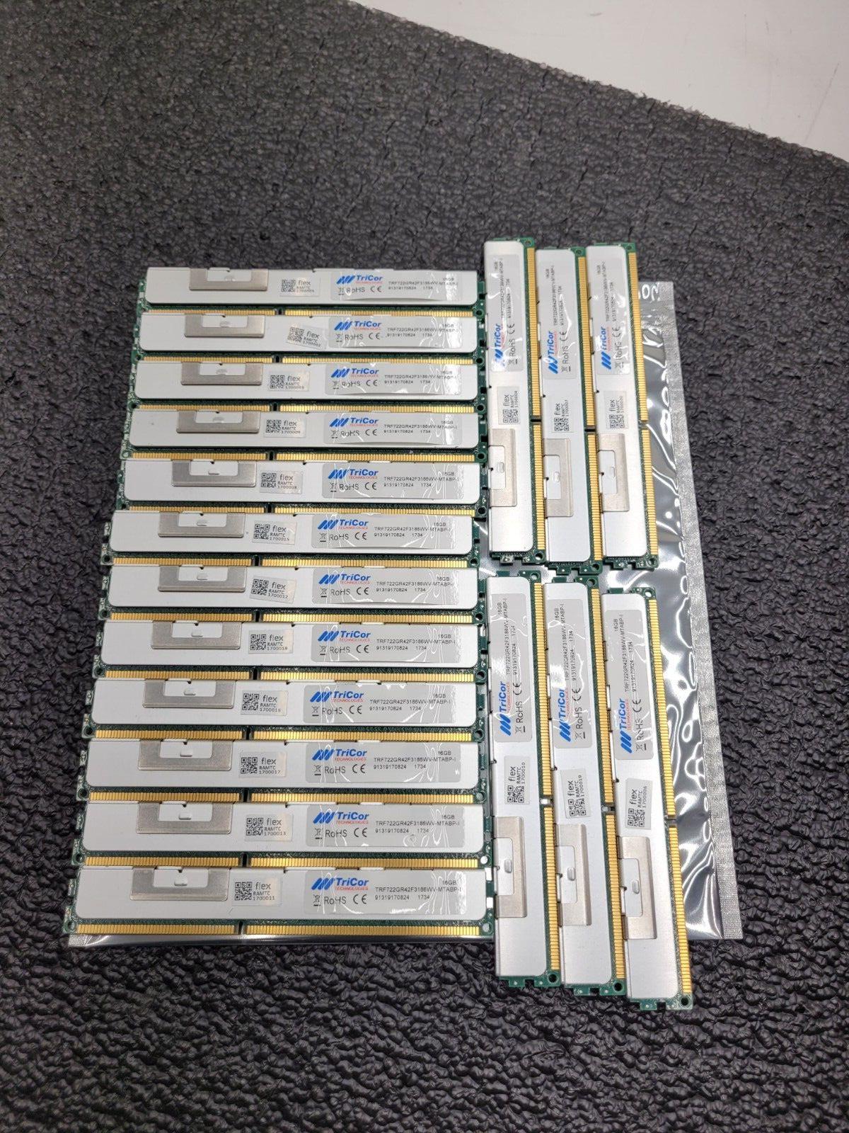 Lot 18x 16GB TriCor 288GB 2Rx4 DDR3 ECC Server Memory TRF722GR42F3186WV VLP