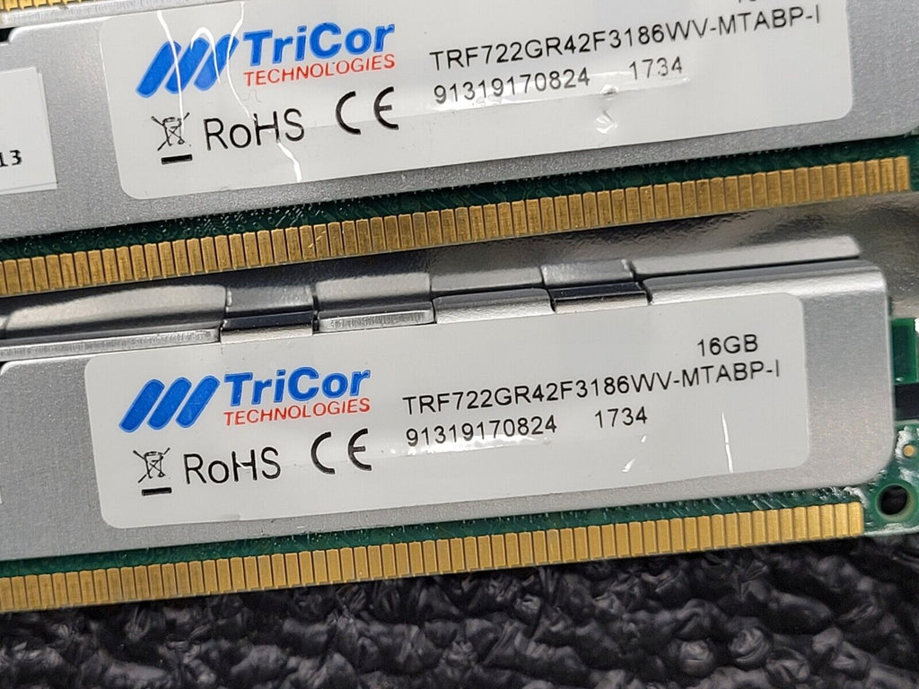 Lot 18x 16GB TriCor 288GB 2Rx4 DDR3 ECC Server Memory TRF722GR42F3186WV VLP