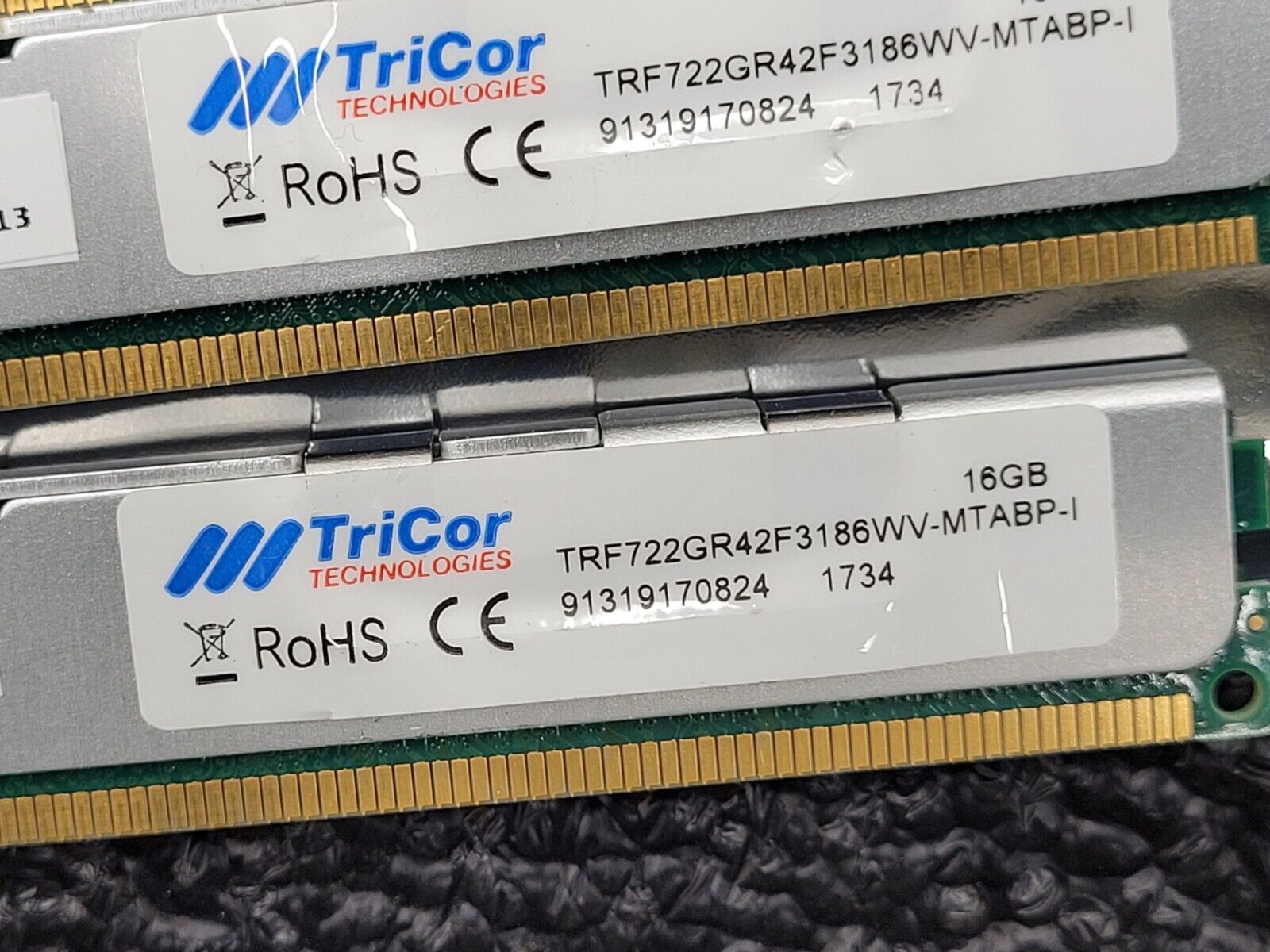 Lot 18x 16GB TriCor 288GB 2Rx4 DDR3 ECC Server Memory TRF722GR42F3186WV VLP