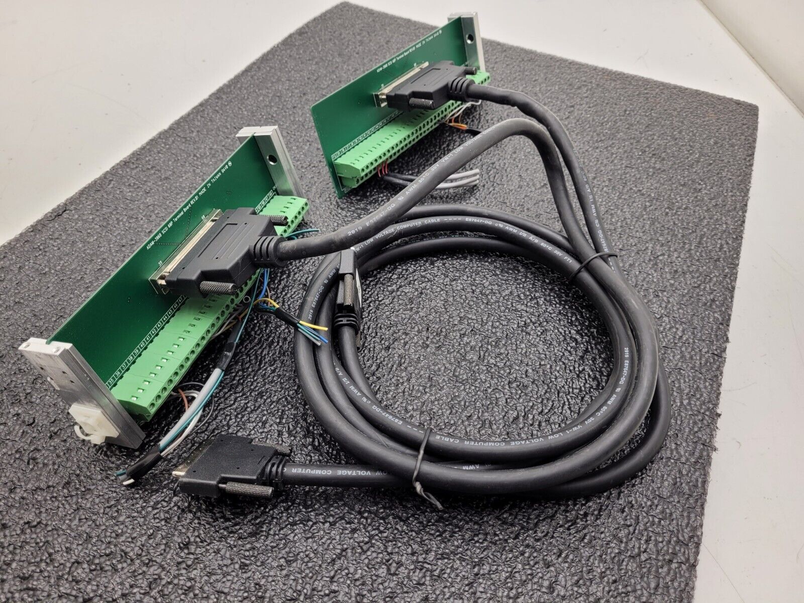Lot of 2x Advantech ADAM-3968 SCSI 68P Terminal Board Rev.B1 w/ SCSI Cable