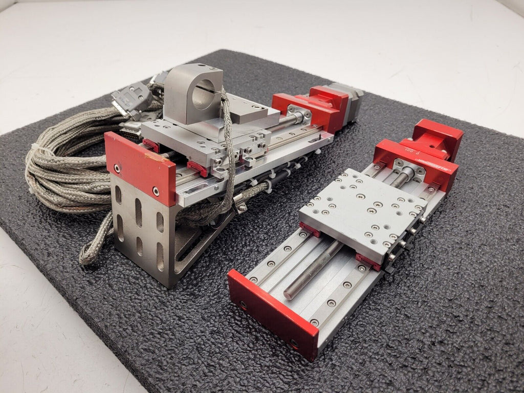 Lot of 2x Shneeberger Linear Screw Guide Block Stepper Motor Actuator MN9-G3-V1