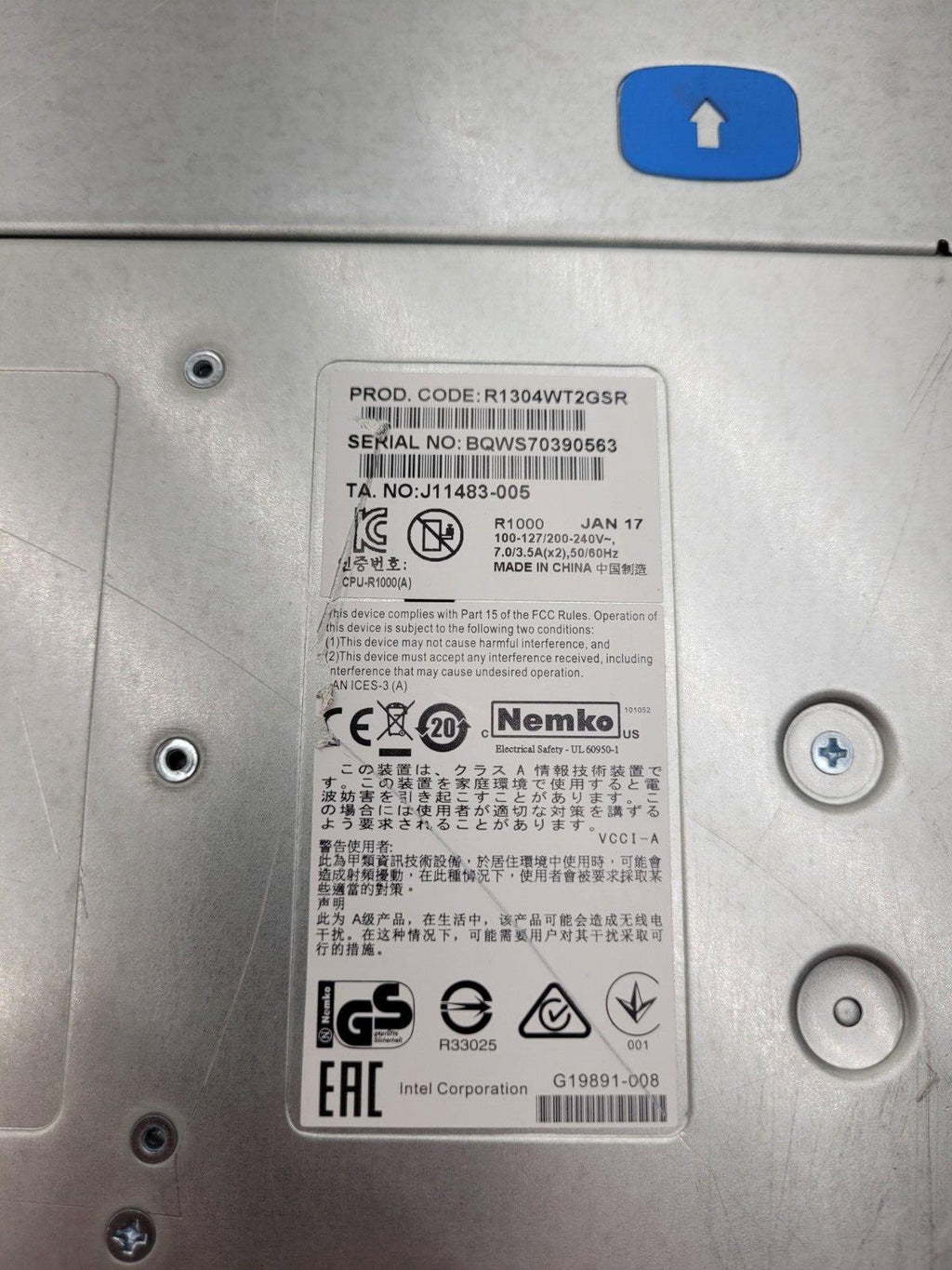 Intel S2600WT 1U 4-Bay LFF Workstation Server 2X E5-2699v4 256Gb RAM, Tested