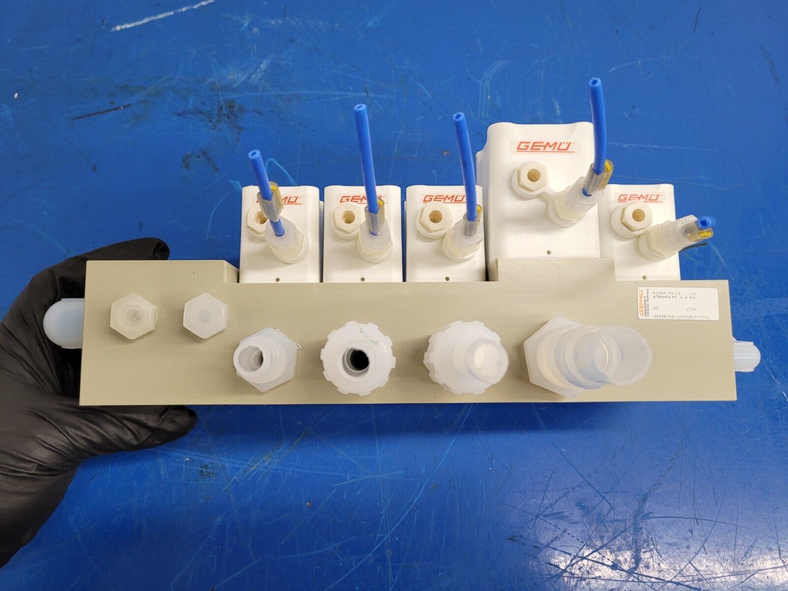 Gemu 5 Valve Diaphragm Shutoff Manifold Valve Air Open Spring Close PN4 PP "C"