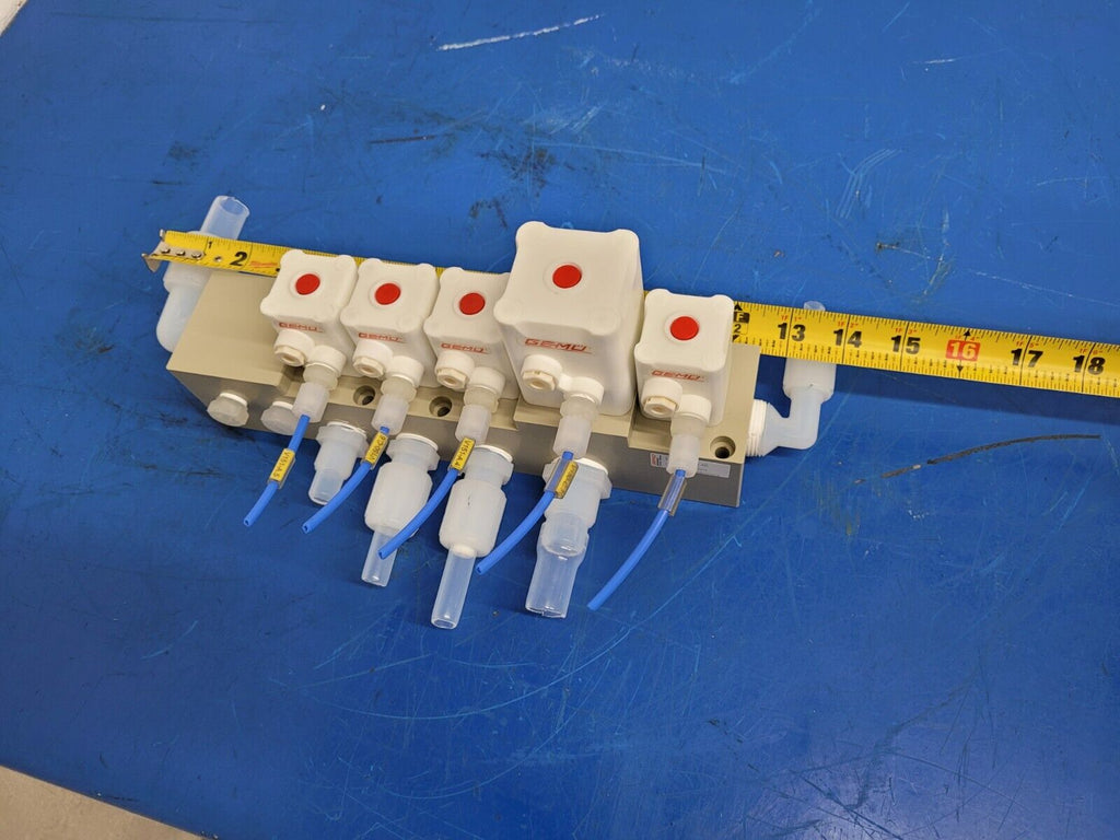 Gemu 5 Valve Diaphragm Shutoff Manifold Valve Air Open Spring Close PN4 PP "C"