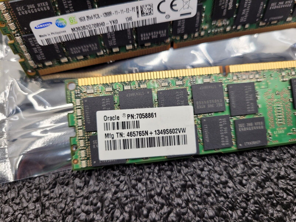 Lot Of 32 Samsung Oracle 16GB 2Rx4 PC3-12800R Server Memory ECC 512GB