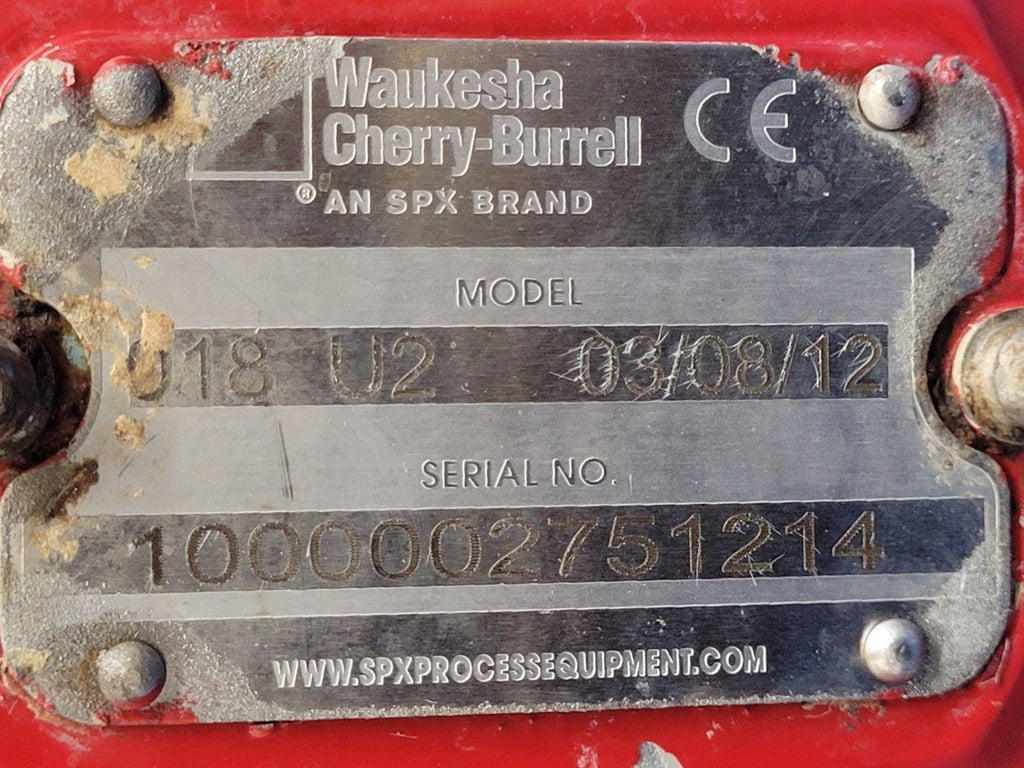 Waukesha Cherry-Burrell SPX 018 U2 Stainless Steel Positive Displacement Pump 8