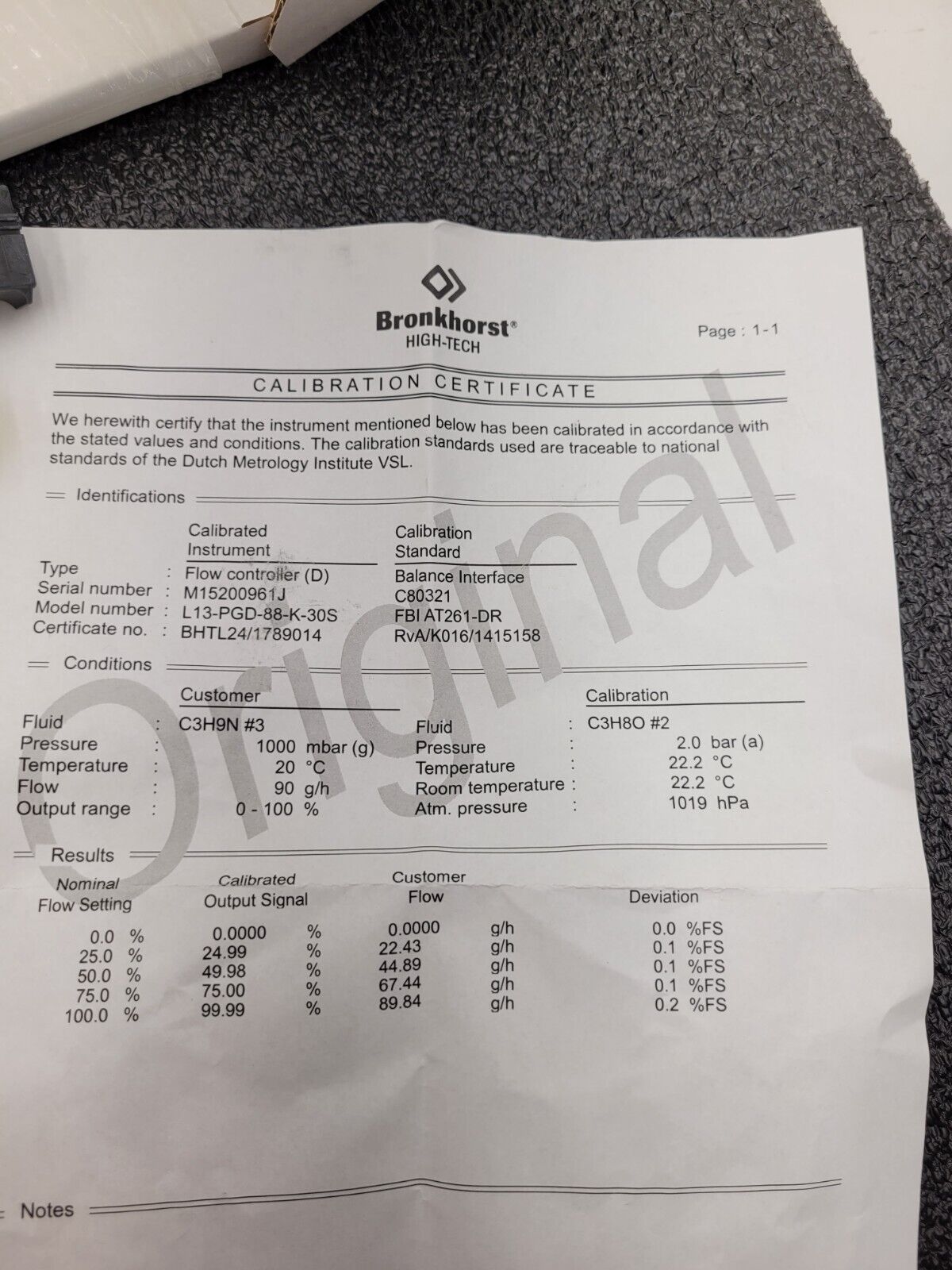 Bronkhorst L13-PGD-88-K-30S Thermal Flow Meter Mass Controller MFC LIQUI-FLOW