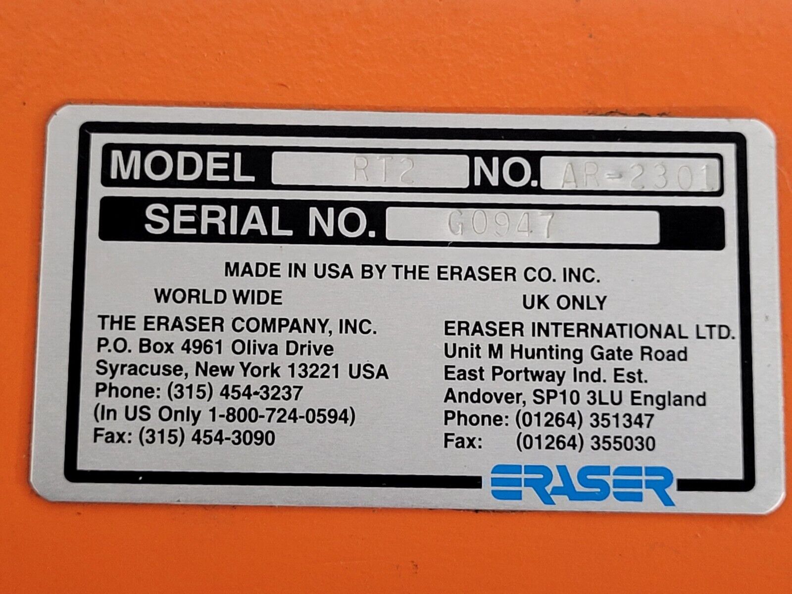 The Eraser Company RT2 Magnet Enameled Wire Stripper Machine AR-2301