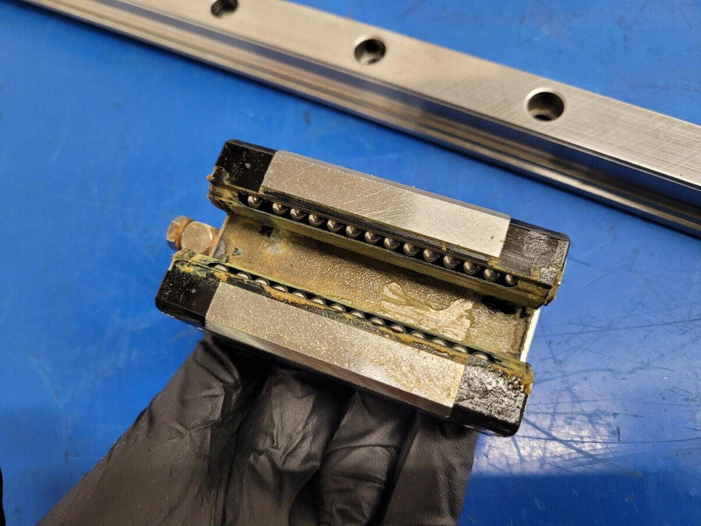 Bosch Rexroth 25mm Linear Rail Guide Block 2 Rails 4 Blocks 2300mm R162121420 #7