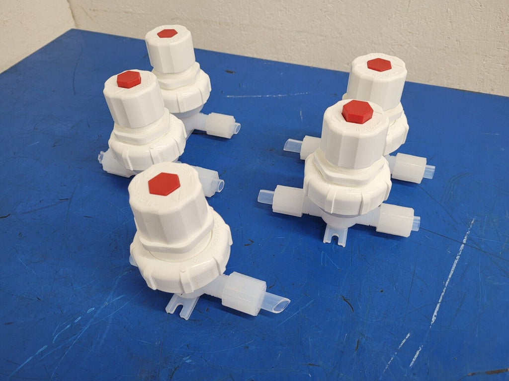 5x Entegris Fluoroware 201-42-01-3  Manual Diaphragm Valve 1/2" Flaretek Fitting