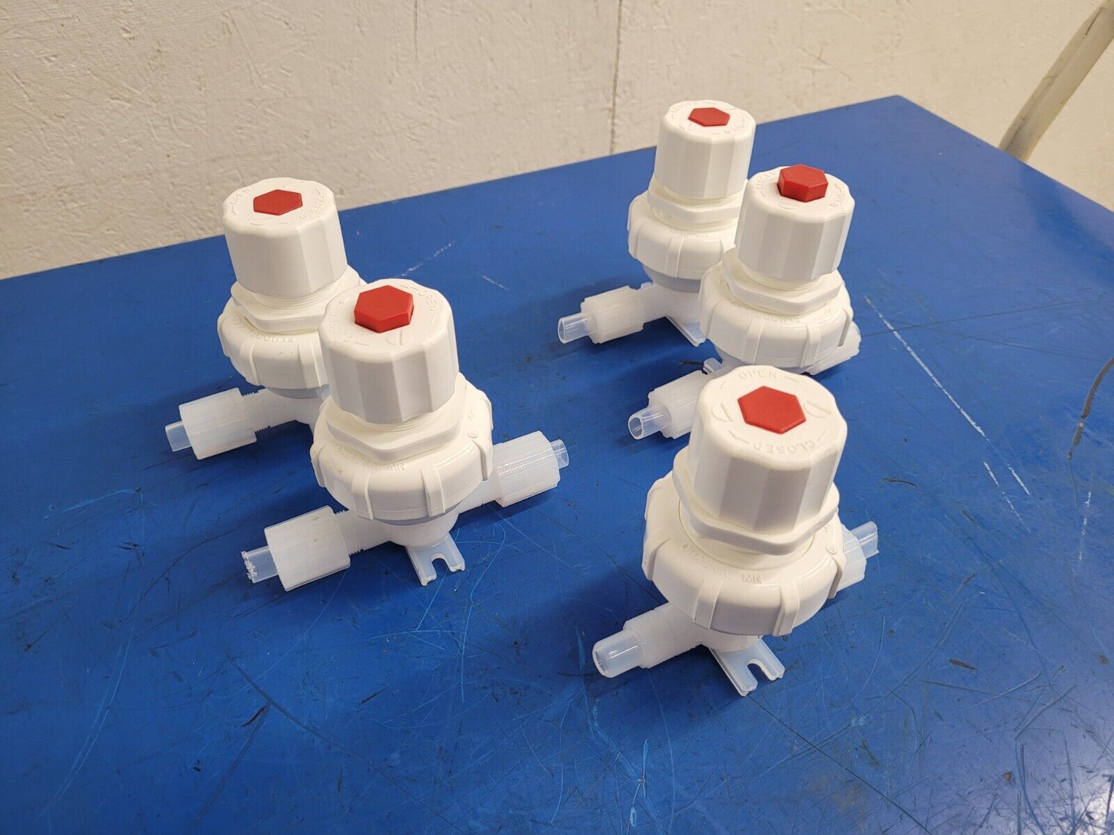5x Entegris Fluoroware 201-42-01-3  Manual Diaphragm Valve 1/2" Flaretek Fitting