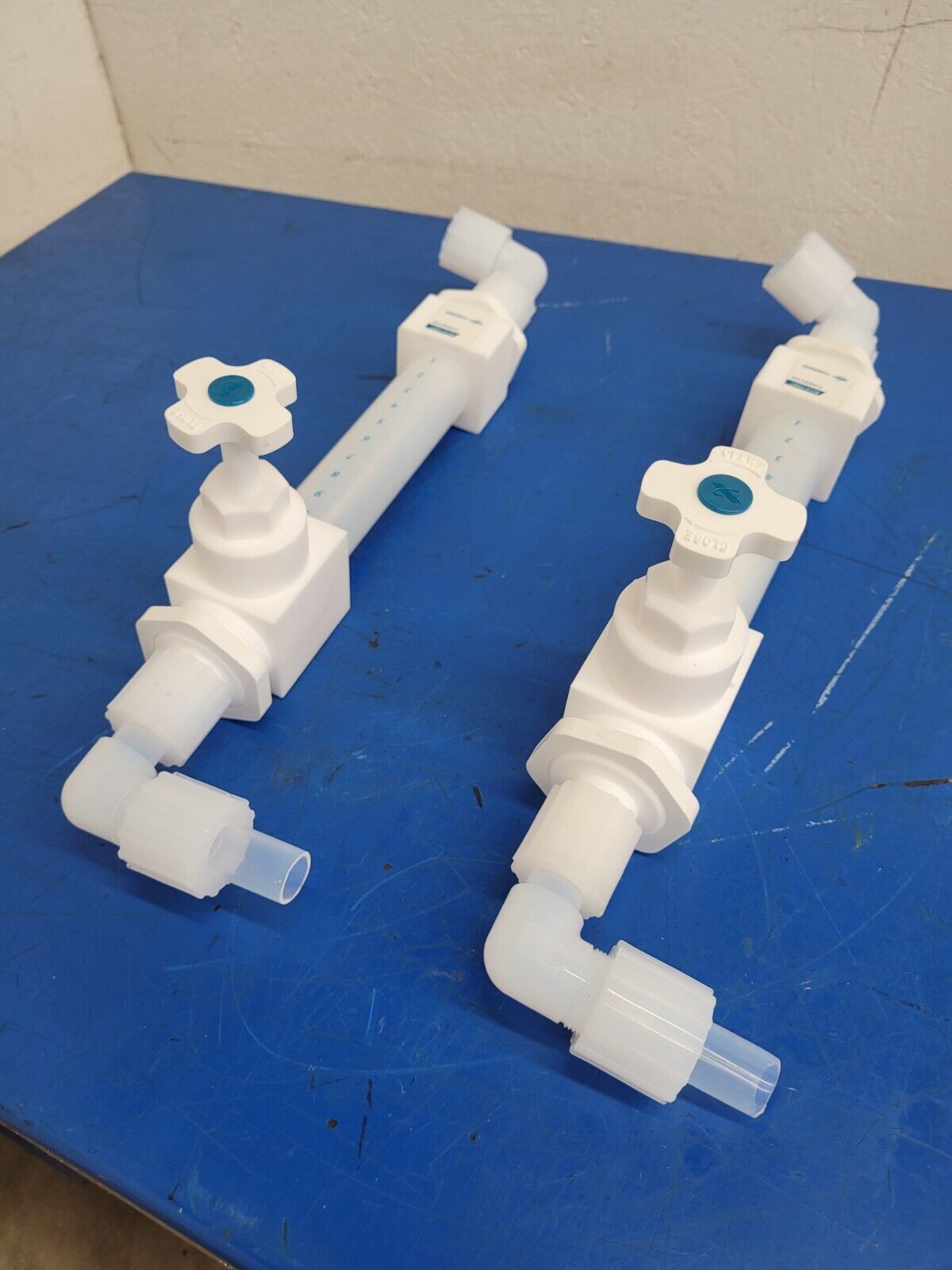 Lot of 2x ACCUTEK Fluoroware High Purity Adjustable Flowmeter 3/4" Flaretek