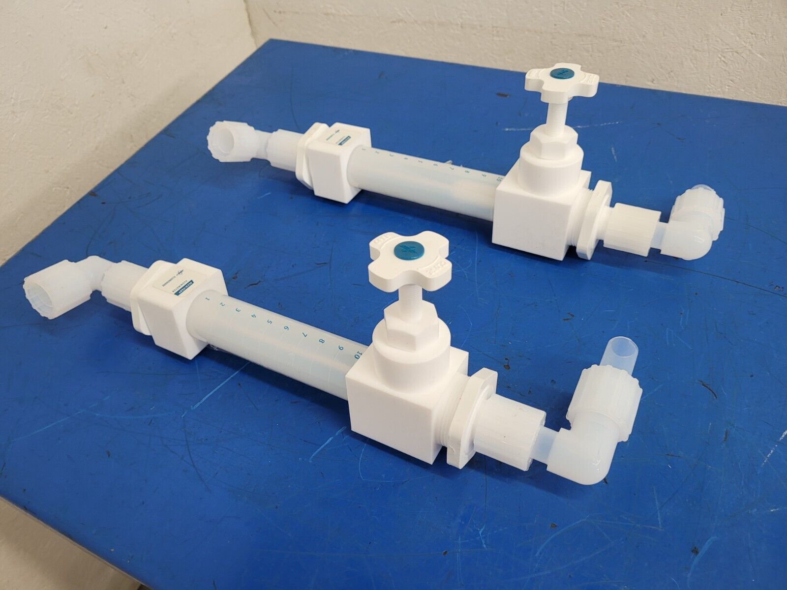 Lot of 2x ACCUTEK Fluoroware High Purity Adjustable Flowmeter 3/4" Flaretek