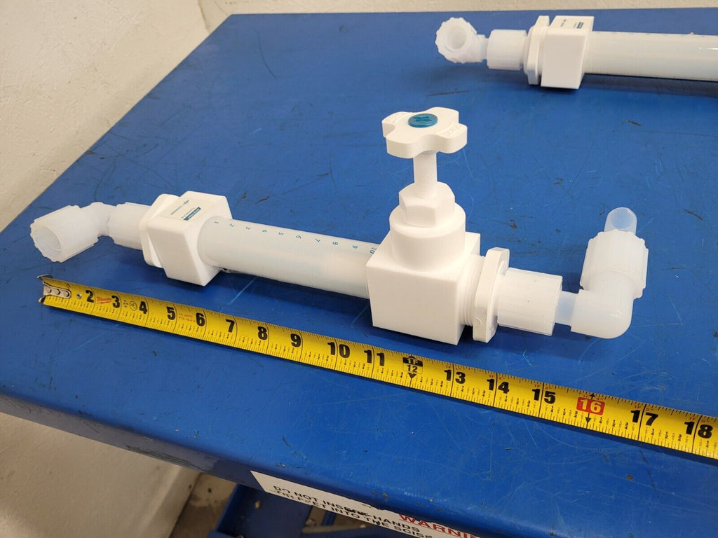 Lot of 2x ACCUTEK Fluoroware High Purity Adjustable Flowmeter 3/4" Flaretek