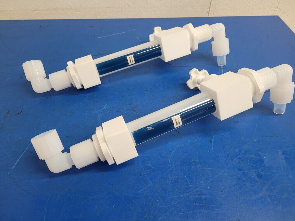 Lot of 2x ACCUTEK Fluoroware High Purity Adjustable Flowmeter 3/4" Flaretek