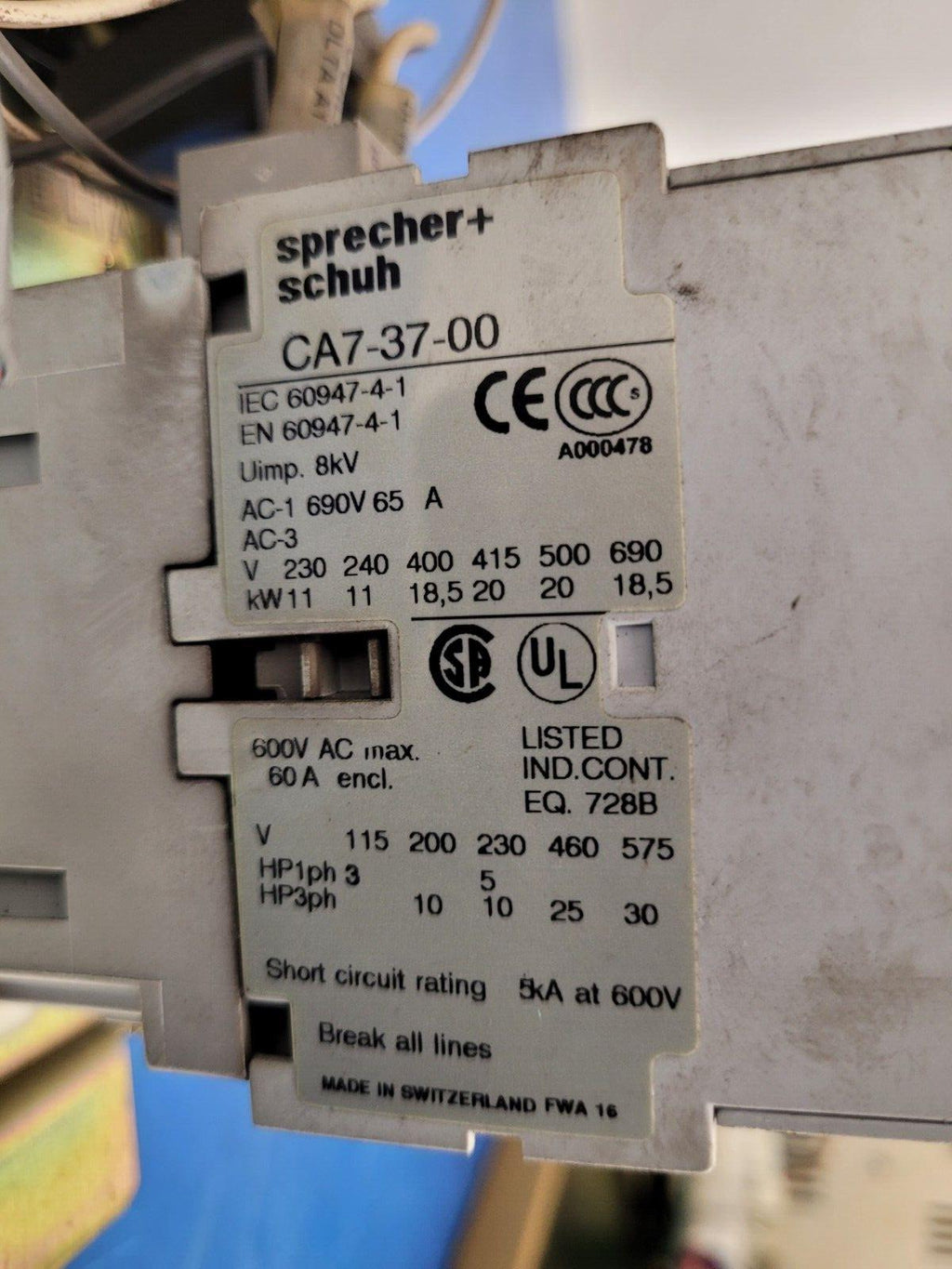 2005 Haas CNC VF-2SS Fuse Breaker Contactor Control 4075H Intact Working Tested