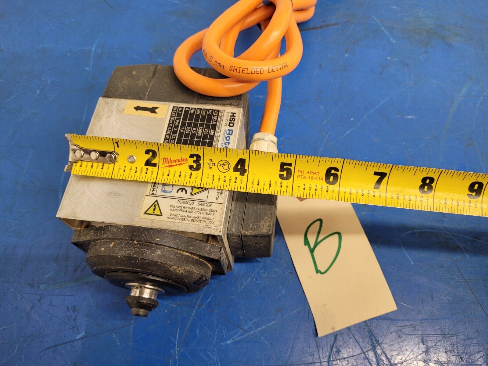 HSD Rotax Spindle Motor Y6164Y007 12000 rpm Polymac Akron 440 Spins ok Unit B