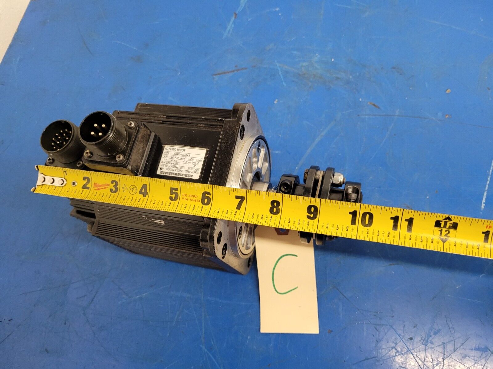 HAAS AC Servo Motor YASKAWA SGMG-09A2AB 2005 VF-2SS Working Pull Unit C