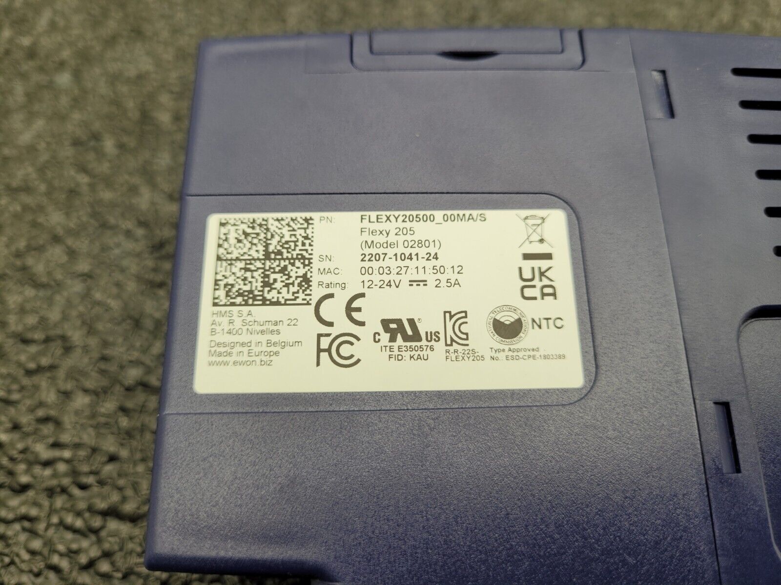 Ewon Flexy 205 IIOT 02801 Industrial Ethernet Router Data Gateway FLB 3205 4G NA