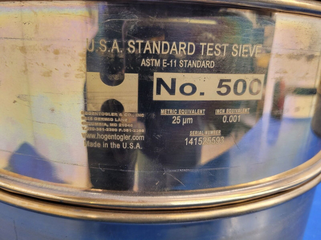 12" Lot of 5x Humbolt Hogentogler 230, 635, 325, 2x 500 Standard Test Sieve