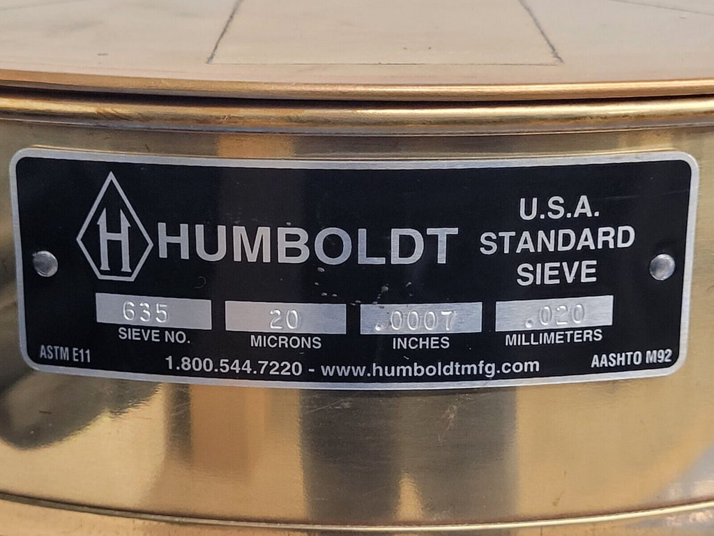 12" Lot of 5x Humbolt Hogentogler 230, 635, 325, 2x 500 Standard Test Sieve