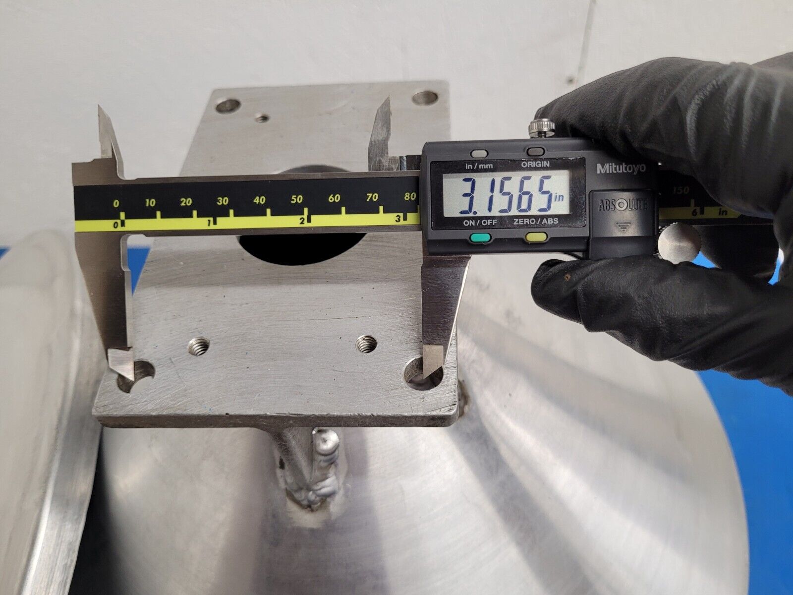 Injection Molding Plastic Pellet Funnel Hopper 16" Aluminum 5"x3" Mounting Holes