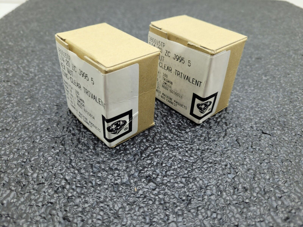 Lot of 200 Earnest Black Diamond 1/4-20 Grade 5 Hex Nuts Zinc Clear Plated