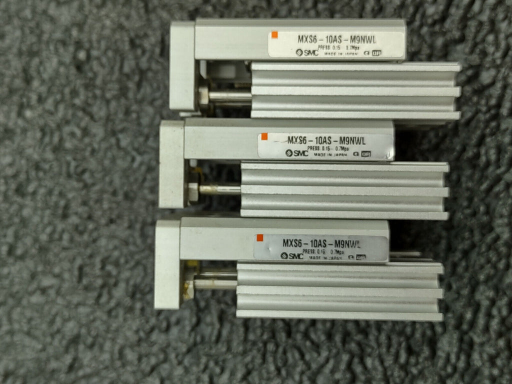 SMC MXS6-10AS-M9NWL Pneumatic Air Linear Guide Slide Cylinder Lot of 3