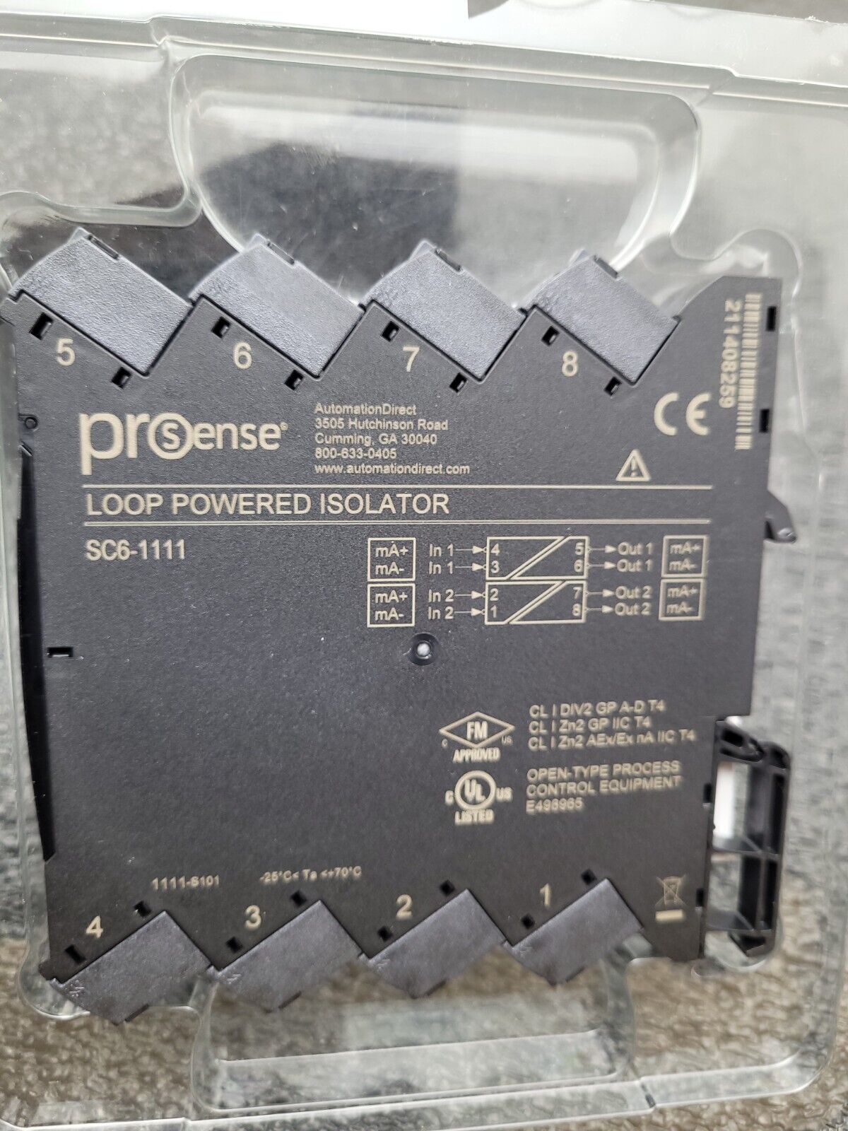 Automation Direct Prosense SC6-1111 Signal Conditioner 2 Isolated Channels