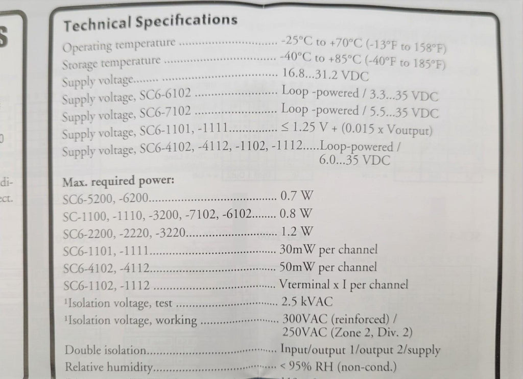 Automation Direct Prosense SC6-1111 Signal Conditioner 2 Isolated Channels