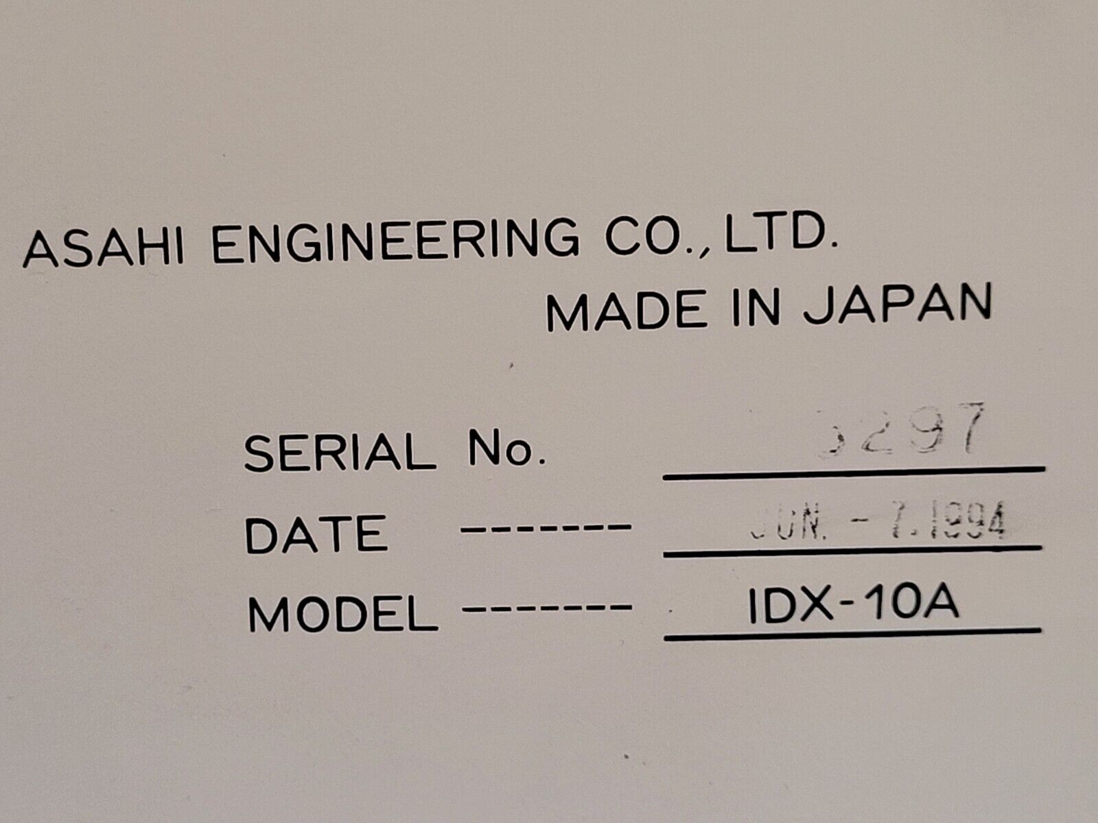 Ashai Engineering Control Assembly Motor Drive Controller IDX-10A from 1994 B