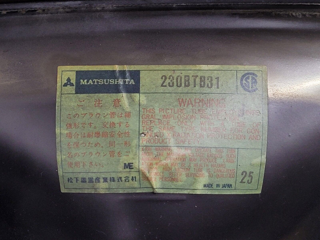 Matsushita CRT Monitor TR-9DK1 A61L-0001-0072 TBM81888 230BTB31 Unit B