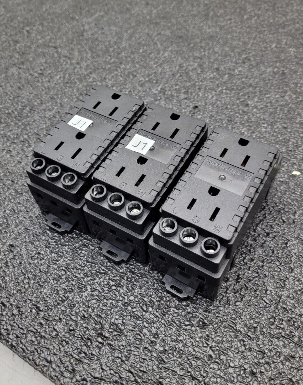 Lot of 3 WEIDMULLER 120VAC DIN RAIL Duplex Outlet Connector 6720005430