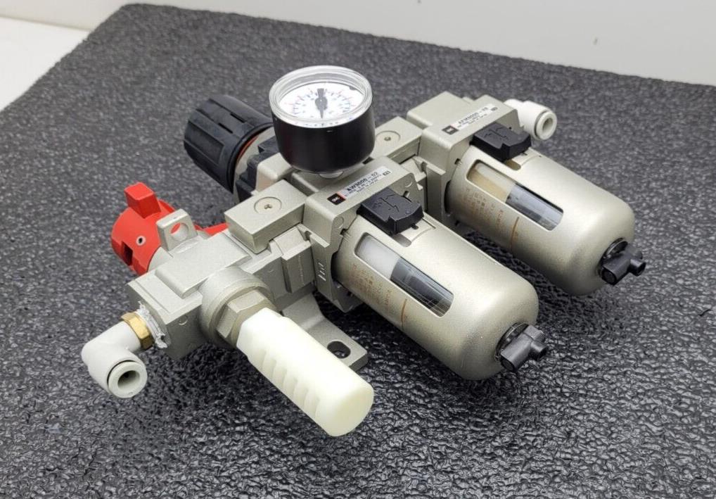 SMC VHS3500-02-x116 AFM3000-02 Mist Separator Air filter Regulator 150PSI ON OFF