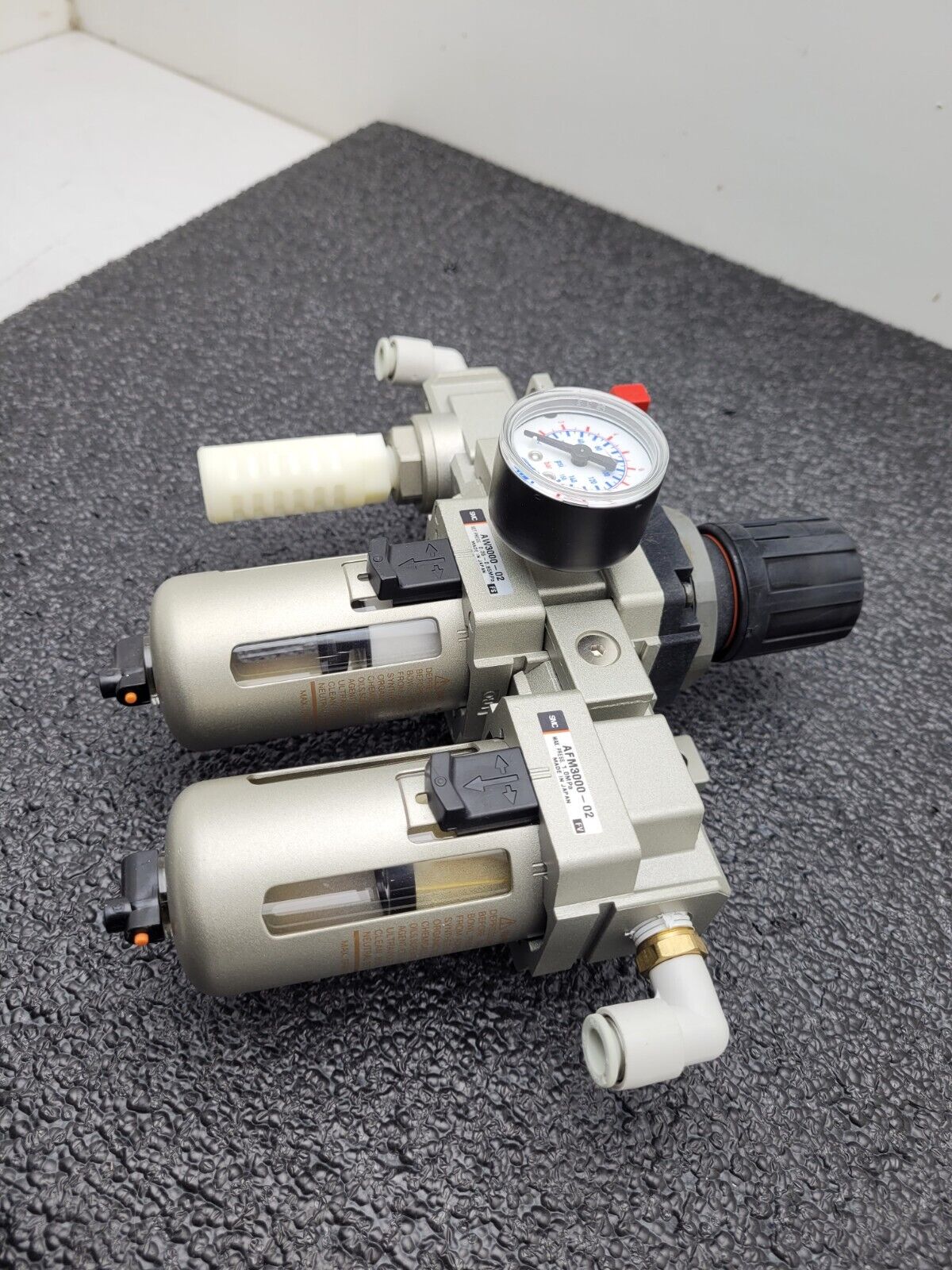 SMC VHS3500-02-x116 AFM3000-02 Mist Separator Air filter Regulator 150PSI ON OFF