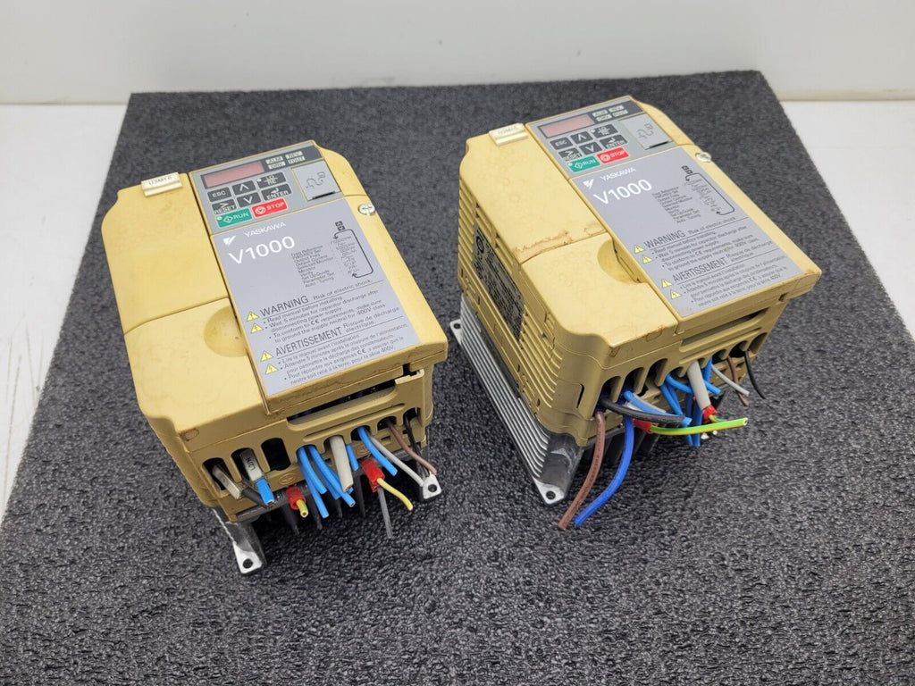 Lot of 2 Yaskawa V1000 200V 1.1 KW 1.4HP CIMR-VCBA0006BAA VFD Motor Drive