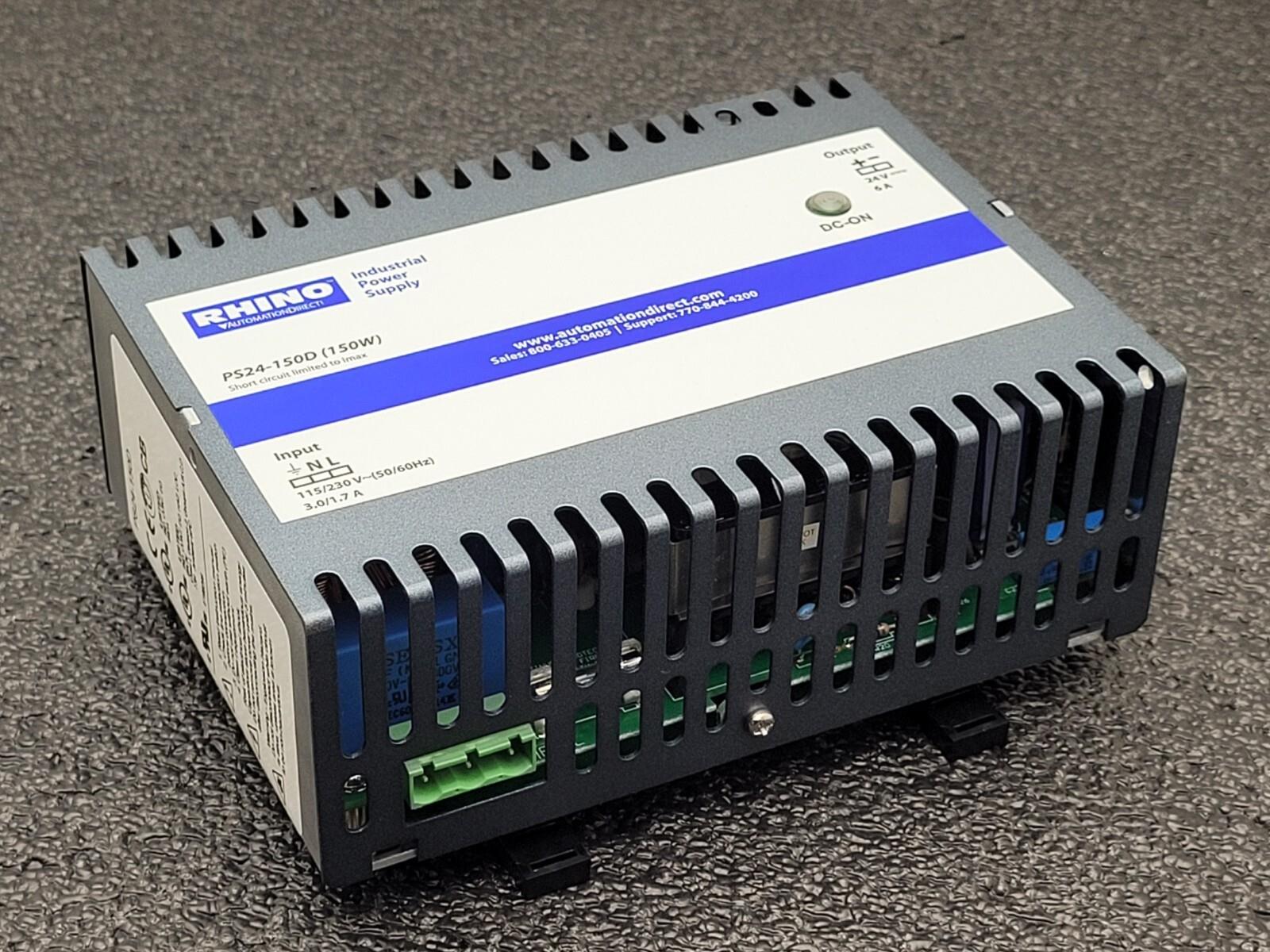 Automation Direct PS24-150D Rhino Switching Power Supply 150W 24VDC 6A