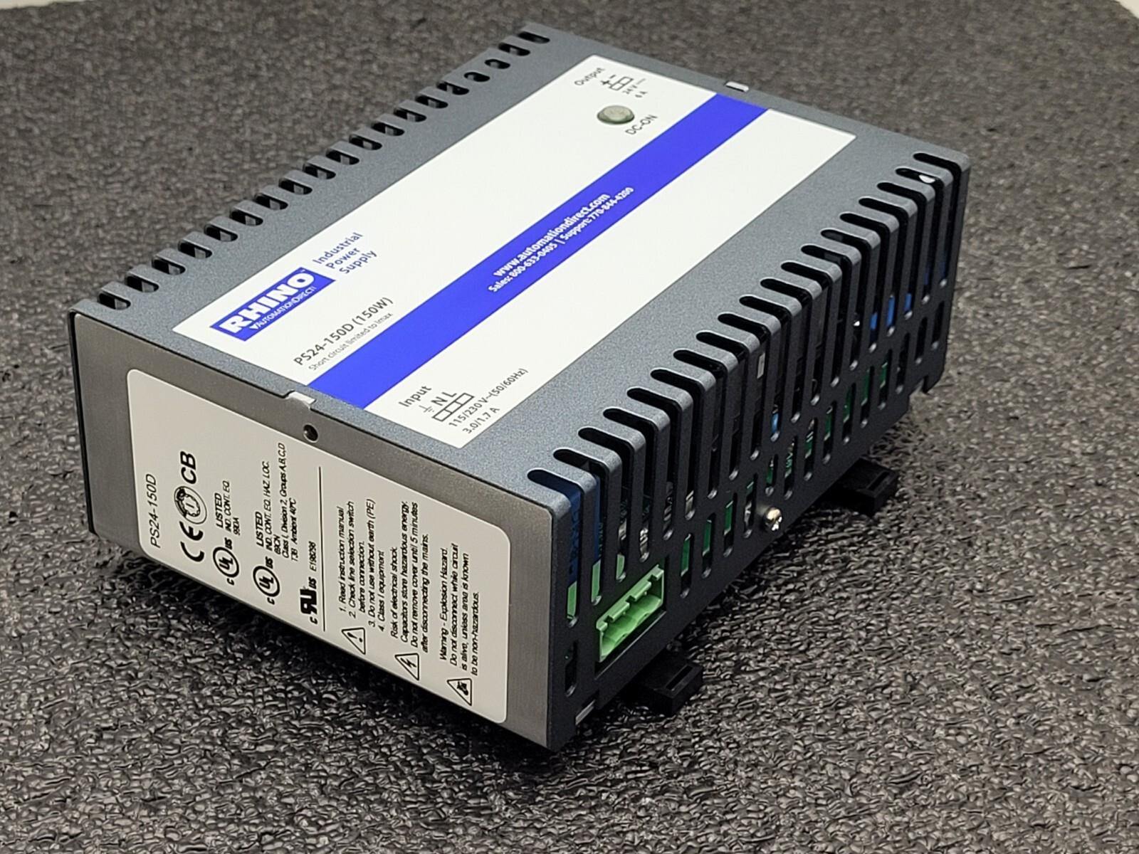 Automation Direct PS24-150D Rhino Switching Power Supply 150W 24VDC 6A