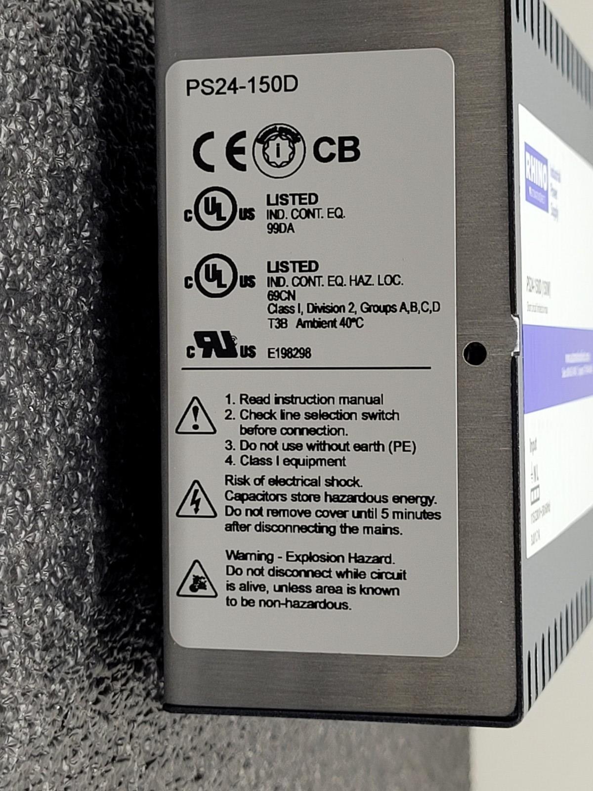 Automation Direct PS24-150D Rhino Switching Power Supply 150W 24VDC 6A