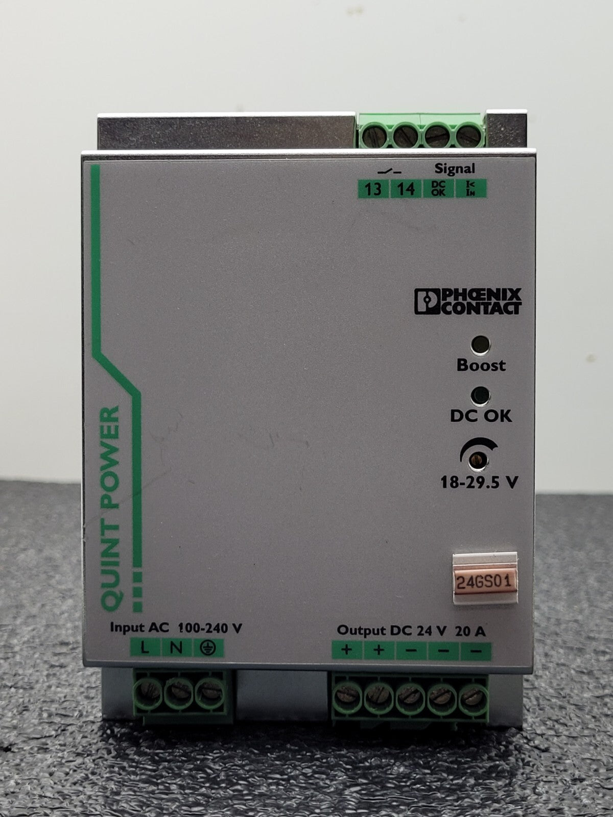 Phoenix Contact QUINT-PS/1AC/24DC/20 Power Supply 24VDC 20A 120V Input Din Rail