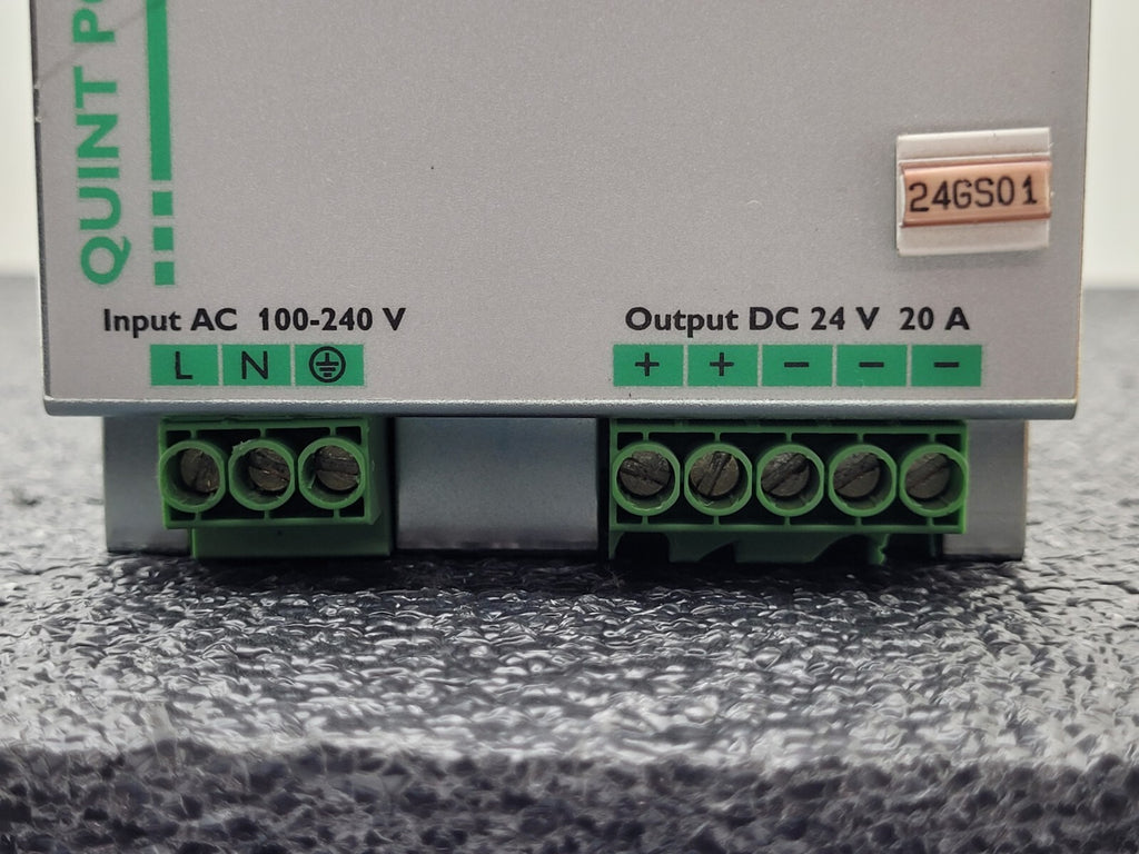 Phoenix Contact QUINT-PS/1AC/24DC/20 Power Supply 24VDC 20A 120V Input Din Rail