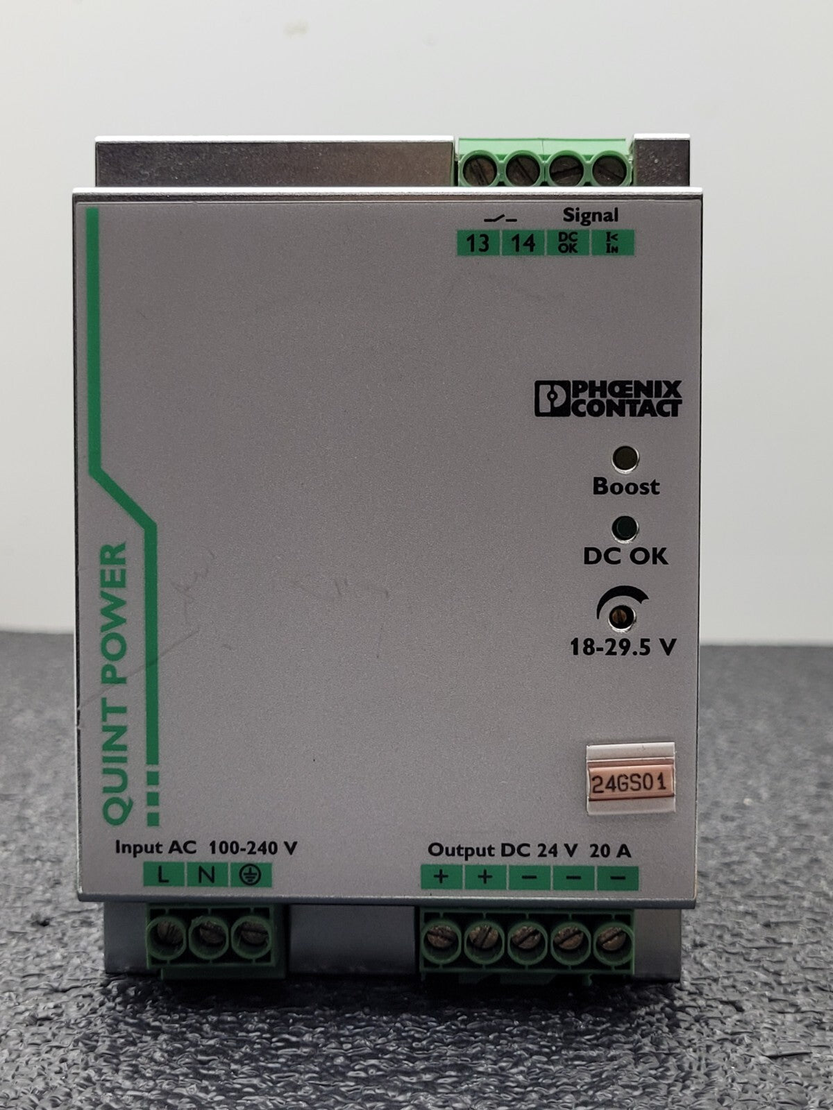 Phoenix Contact QUINT-PS/1AC/24DC/20 Power Supply 24VDC 20A 120V Input Din Rail